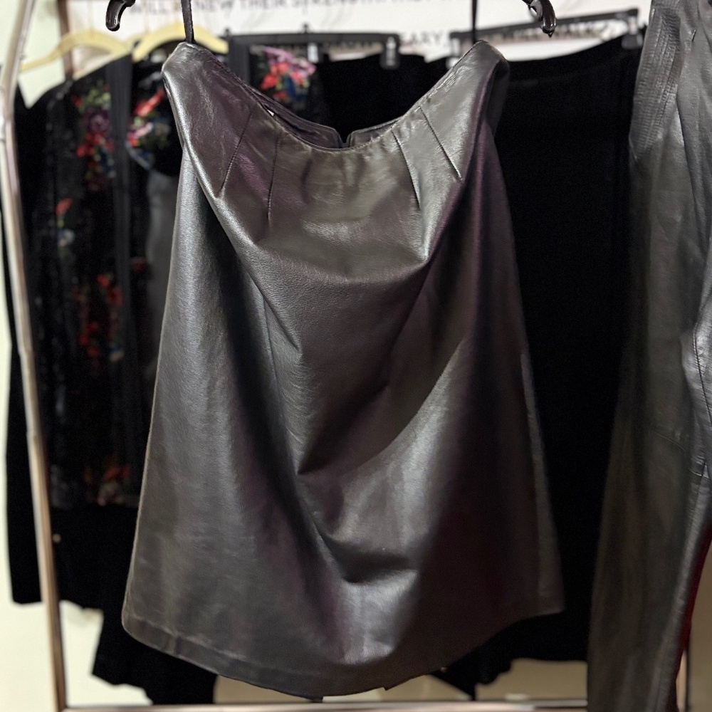 Black leather skirt size 12